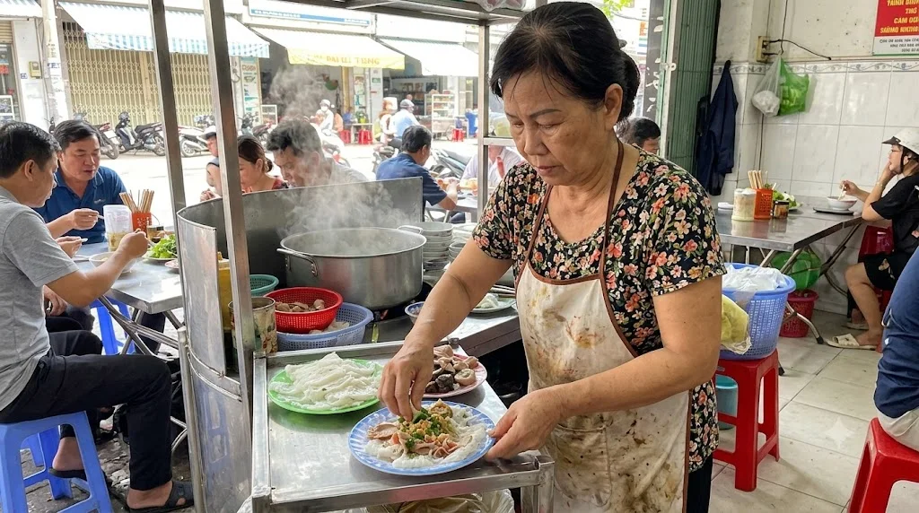 ảnh chuẩn bị bánh hỏi lòng heo