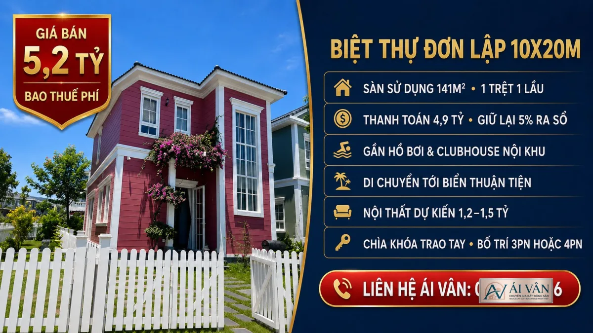 Biệt thự đơn lập NovaWorld Phan Thiết Florida – Nhà thô, - Vị trí: Gần hồ bơi, Clubhouse nội khu.