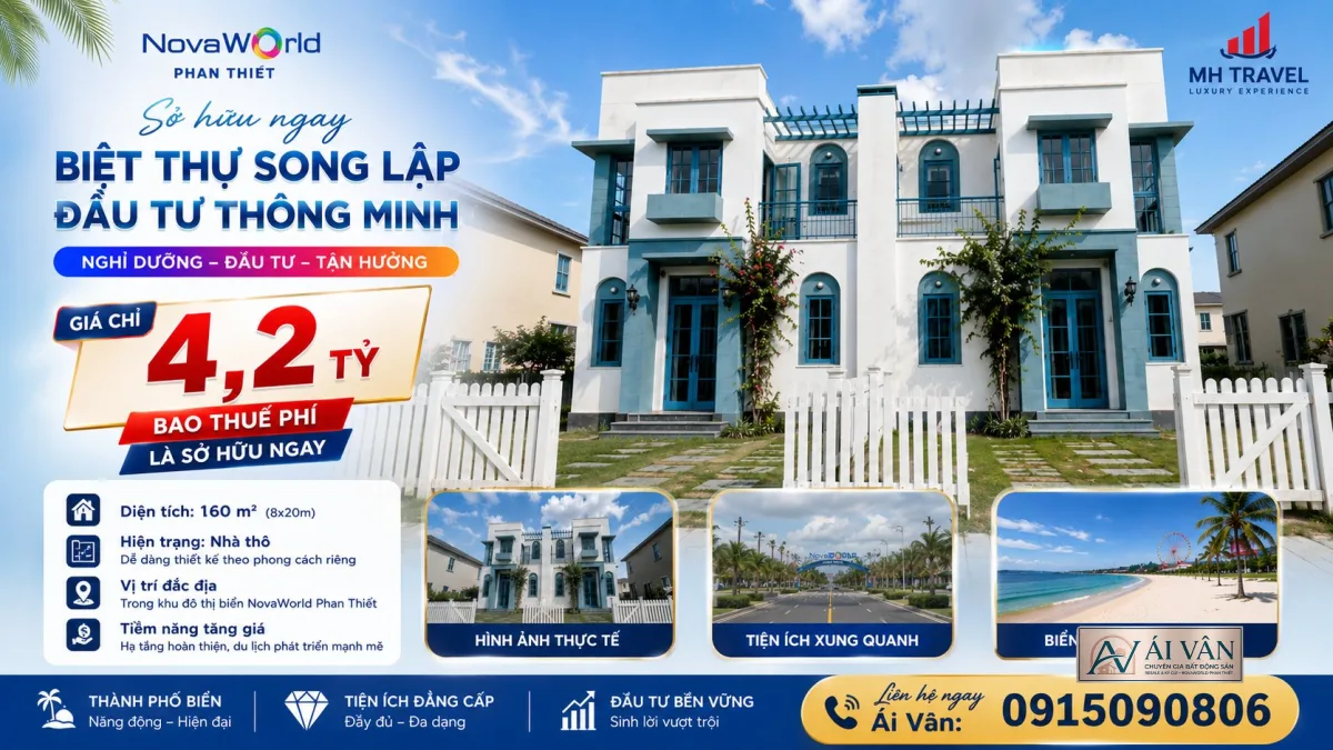 biệt thự song lập nhà thô khu 4 gần nhiều căn đã vận hành