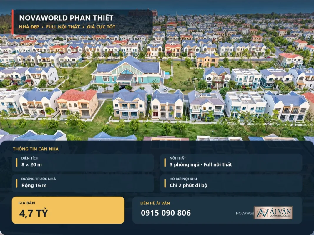 Biệt thự song lập NovaWorld Phan Thiết – NOVAWorld Phan Thiết – Nhà đẹp, full nội thất, giá cực tốt!