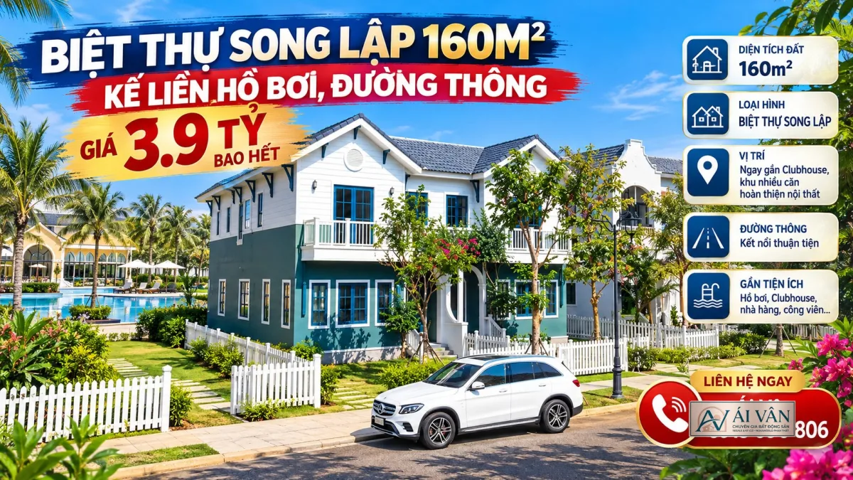 Biệt thự song lập NovaWorld Phan Thiết – Gần Hồ bơi & Clubhouse, thuận tiện nghỉ dưỡng và khai thác cho thuê.